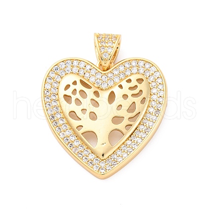 Brass Micro Pave Cubic Zirconia Pendants KK-D325-59G-02-1