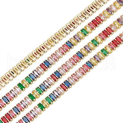Brass Rhinestone Strass Chains CHC-WH0015-01G-1