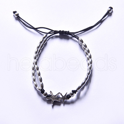 Sea Animal Resin Beaded Waxed Cord Braided Adjustable Anklets for Women FS-WGAFAB4-02-1