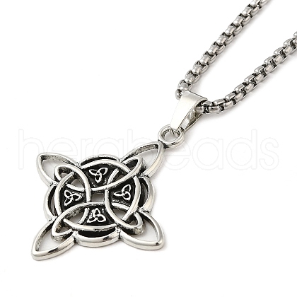 201 Stainless Steel Pendant Necklaces NJEW-G118-02AS-1