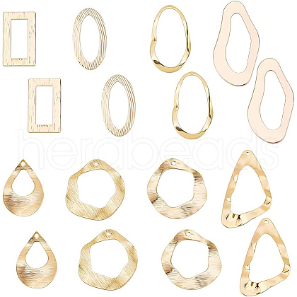 BENECREAT 32Pc 8 Style Brass Linking Rings KK-BC0008-14-1