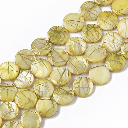 Drawbench Freshwater Shell Beads Strands SHEL-T014-012G-1