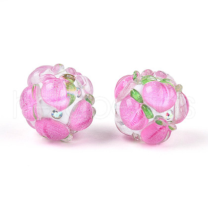 Fruit Round Resin Beads RESI-T059-03J-1