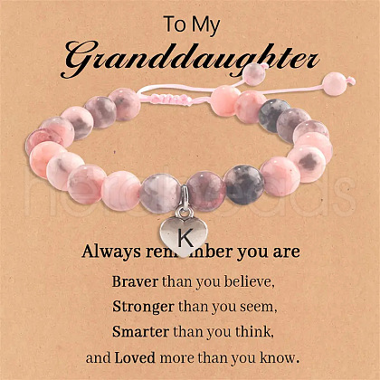 Natural Pink Zebra Jasper Round Beaded Stretch Bead Bracelets WGC8311-11-1