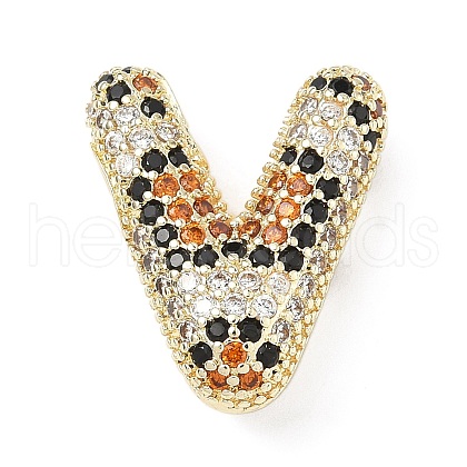 Brass Micro Pave Cubic Zirconia Pendants KK-Z108-02G-V-1