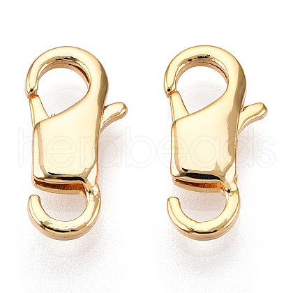 Brass Lobster Claw Clasps KK-N254-09G-1