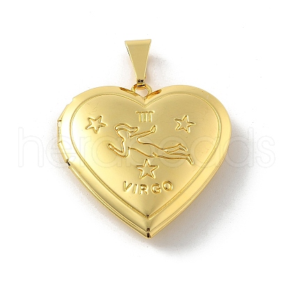 Brass Locket Pendants KK-C092-25G-02-1