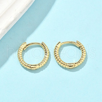 Textured Brass Hoop Earrings EJEW-A132-13G-1