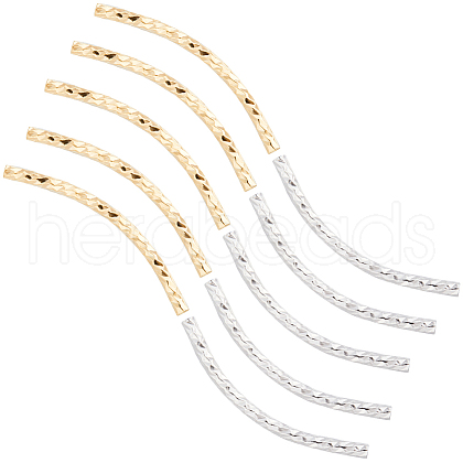CREATCABIN 64Pcs 2 Colors Brass Tube Beads KK-CN0002-92-1
