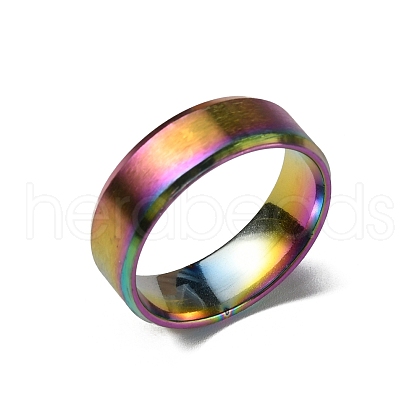 Stainless Steel Wide Band Finger Rings for Women Men RJEW-WH0009-13H-M-1