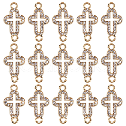 SUNNYCLUE 50Pcs Alloy Pave Crystal Rhinestone Connector Charms FIND-SC0011-33-1