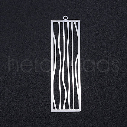 Tarnish Resistant 201 Stainless Steel Big Filigree Pendants STAS-T049-T701-1-1