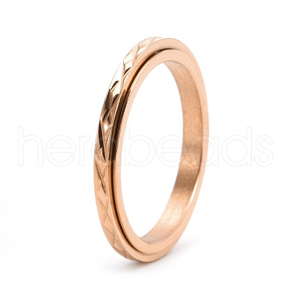 Stainless Steel Rotatable Finger Ring for Women Men PW-WG3B7F0-09-1