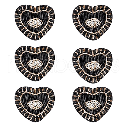 Heart with Evil Eye Appliques DIY-WH0401-28-1