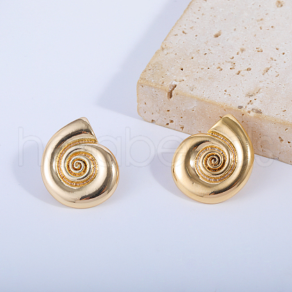 Spiral Snail Brass Stud Earrings DZ4018-1