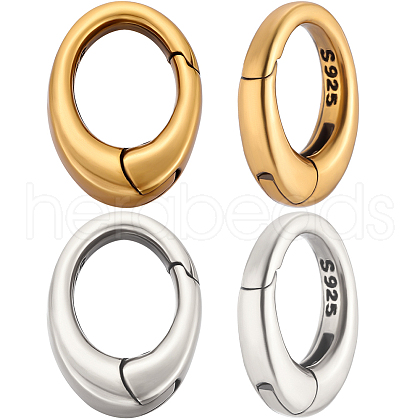 Beebeecraft 2Pcs 925 Sterling Silver Spring Gate Rings STER-BBC0006-41B-1