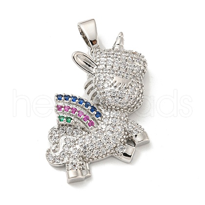 Brass Micro Pave Cubic Zirconia Pendants KK-P250-41P-1