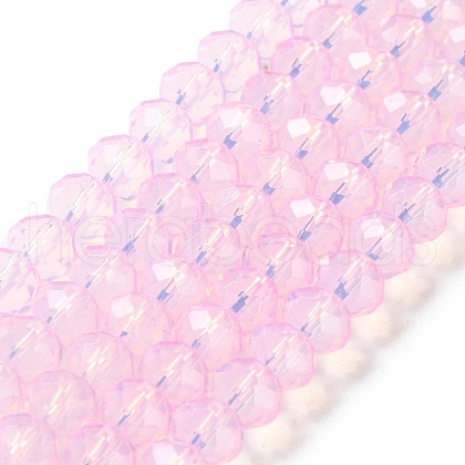 Baking Painted Transparent Glass Beads Strands X-DGLA-A034-J8MM-D09-1