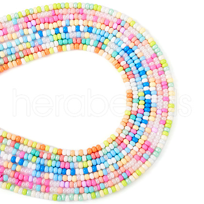  8 Strands 8 Color Glass Seed Bead Strands GLAA-TA0001-46-1