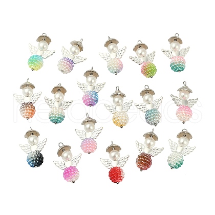 48Pcs ABS Plastic Imitation Pearl Pendants PALLOY-TAC0038-1