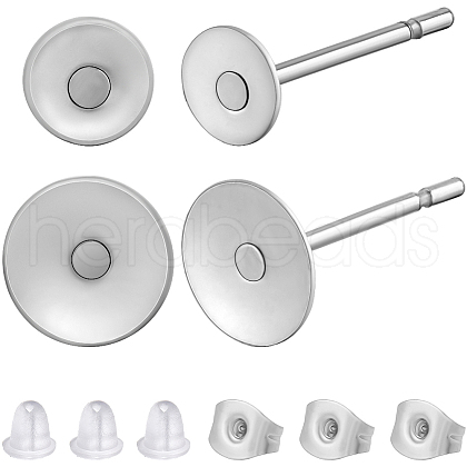 Beebeecraft 240Pcs 2 Style 304  Stainless Steel Stud Earring Findings DIY-BBC0001-93-1