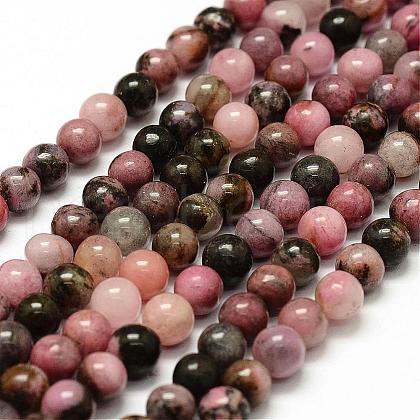 Natural Rhodonite Beads Strands G-F364-01-8mm-1