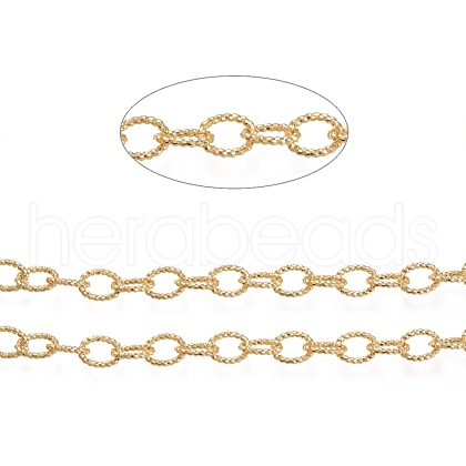 3.28 Feet Brass Textured Cable Chains X-CHC-K010-02G-1