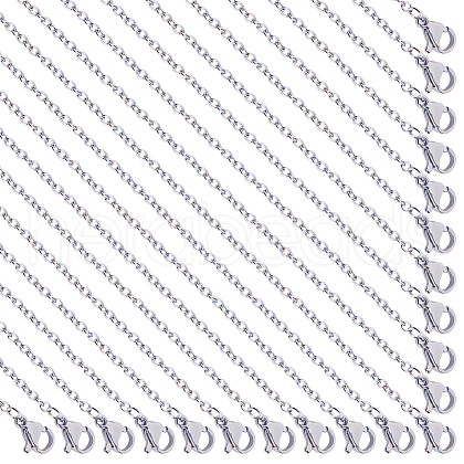 SUNNYCLUE 20Pcs 304 Stainless Steel Cable Chain Necklaces Set STAS-SC0008-06-1