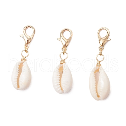 Natural Shell Pendant Decoration HJEW-JM03190-01-1