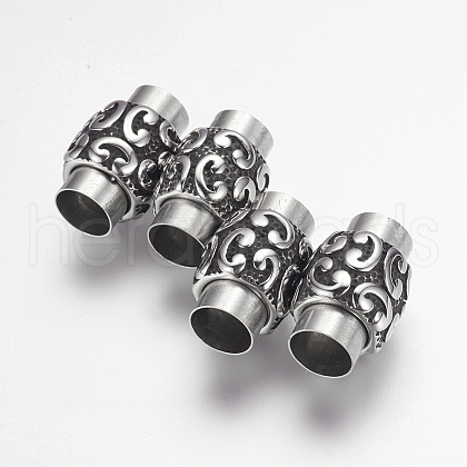 304 Stainless Steel Magnetic Clasps with Glue-in Ends X-STAS-F124-05AS-1