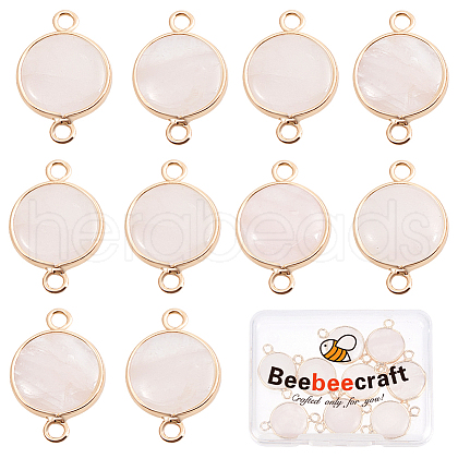 Beebeecraft 10Pcs Natural Rose Quartz Connector Charms G-BBC0001-36-1