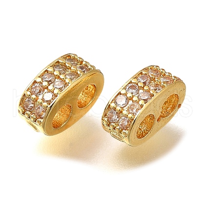 Rack Plating Brass Micro Pave Cubic Zirconia Connector Charms  KK-M313-03G-1