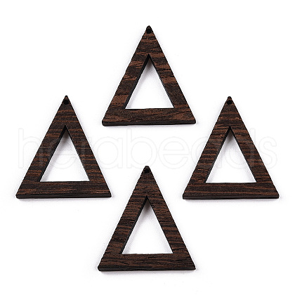 Natural Wenge Wood Pendants WOOD-T023-75-1