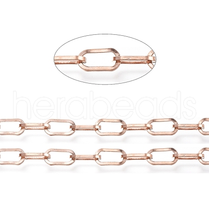 Ion Plating(IP) 304 Stainless Steel Paperclip Chains CHS-D030-01RG-1