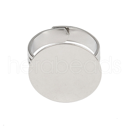 Flat Round Brass Pad Ring Settings X-MAK-S033-018P-NF-1