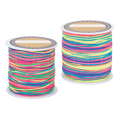 GOMAKERER 2 Rolls Segment Dyed Polyester Cords Macrame Thread OCOR-GO0001-04-1