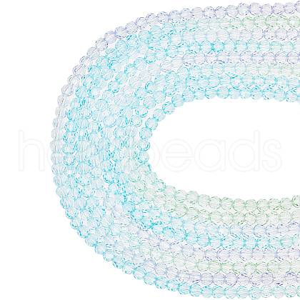 SUNNYCLUE 10 Strands Transparent Gradient Color Glass Beads Strands GLAA-SC0002-04E-1