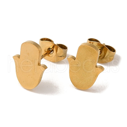 PVD Vacuum Plating 304 Stainless Steel Stud Earrings EJEW-Z040-43G-1