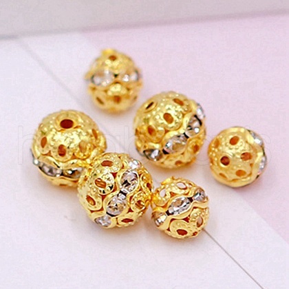 Alloy Rhinestone Beads CW-TAC0001-15A-01G-1