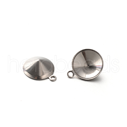 Tarnish Resistant 201 Stainless Steel Charms Pointed Back Rhinestone Settings STAS-E088-07-11x8.5mm-1