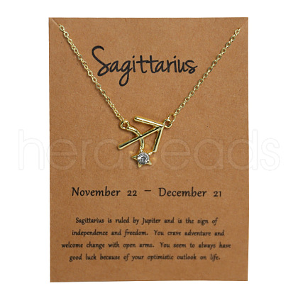 Alloy Crystal Rhinestone Constellation Pendant Necklaces for Women WG4ACA0-09-1