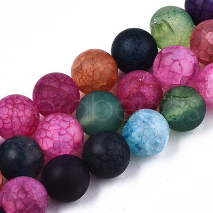 Natural Crackle Agate Beads Strands G-S373-002F-10mm-1