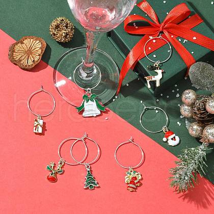 Alloy Enamel Wine Glass Charms AJEW-JO00155-1