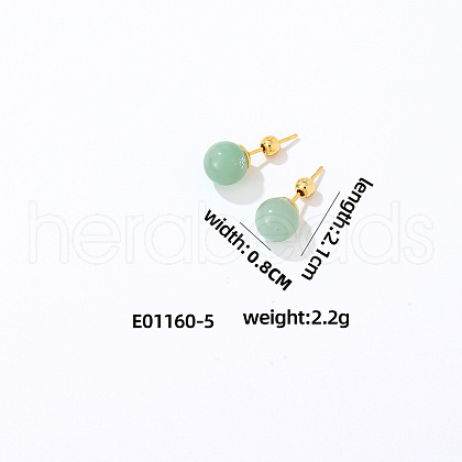 Handmade Fashion Gemstone Stainless Steel Bead Earrings Accessories for Autumn/Winter VH6205-4-1