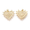 Brass Micro Pave Clear Cubic Zirconia Pendants ZIRC-I045-08G-2