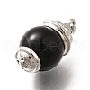 Brass & Natural Black Agate(Dyed & Heated) Pendants KK-Q043-22P-2