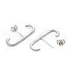 Brass with Crystal Rhinestone Stud Earrings EJEW-D252-01P-3
