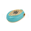 Rack Plating Brass Micro Pave Cubic Zirconia Pendants KK-P277-28G-05-2