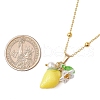 Resin Fruit Pendant Necklaces NJEW-JN05204-01-3