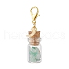 Natural Green Aventurine Chips inside Glass Wishing Bottle Pendant Decoration HJEW-JM03307-01-4